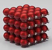 Kerstballen | Kerst | 64 stuks rood mat 40mm