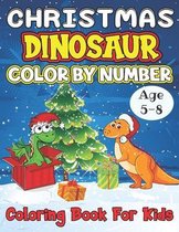 Christmas Dinosaur Color By Number Coloring Book For Kids Age 5-8