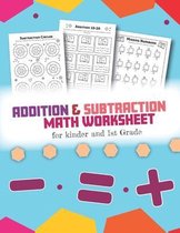 Addition and Subtraction Math Worksheet for Kinder and 1st grade