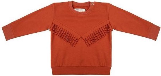 Little Indians Boho Sweater Picante - Trui - Roodbruin - Volant - Meisjes - Maat: 4-5 jaar