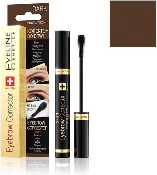 Eveline Cosmetics Eyebrow Corrector Dark Brown 9ml. - Eveline Cosmetics