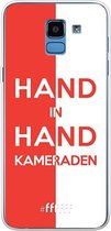 6F hoesje - geschikt voor Samsung Galaxy J6 (2018) -  Transparant TPU Case - Feyenoord - Hand in hand, kameraden #ffffff