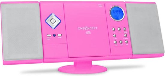 Lenco MC-013PK - Chaîne HiFi avec radio FM et lecteur CD - Rose