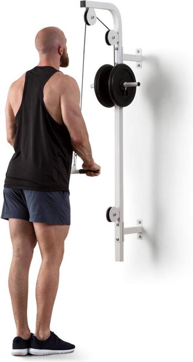Stronghold trekstang wandinstallatie 100kg 2.5m krachttrainingsstang voor uw triceps zwart