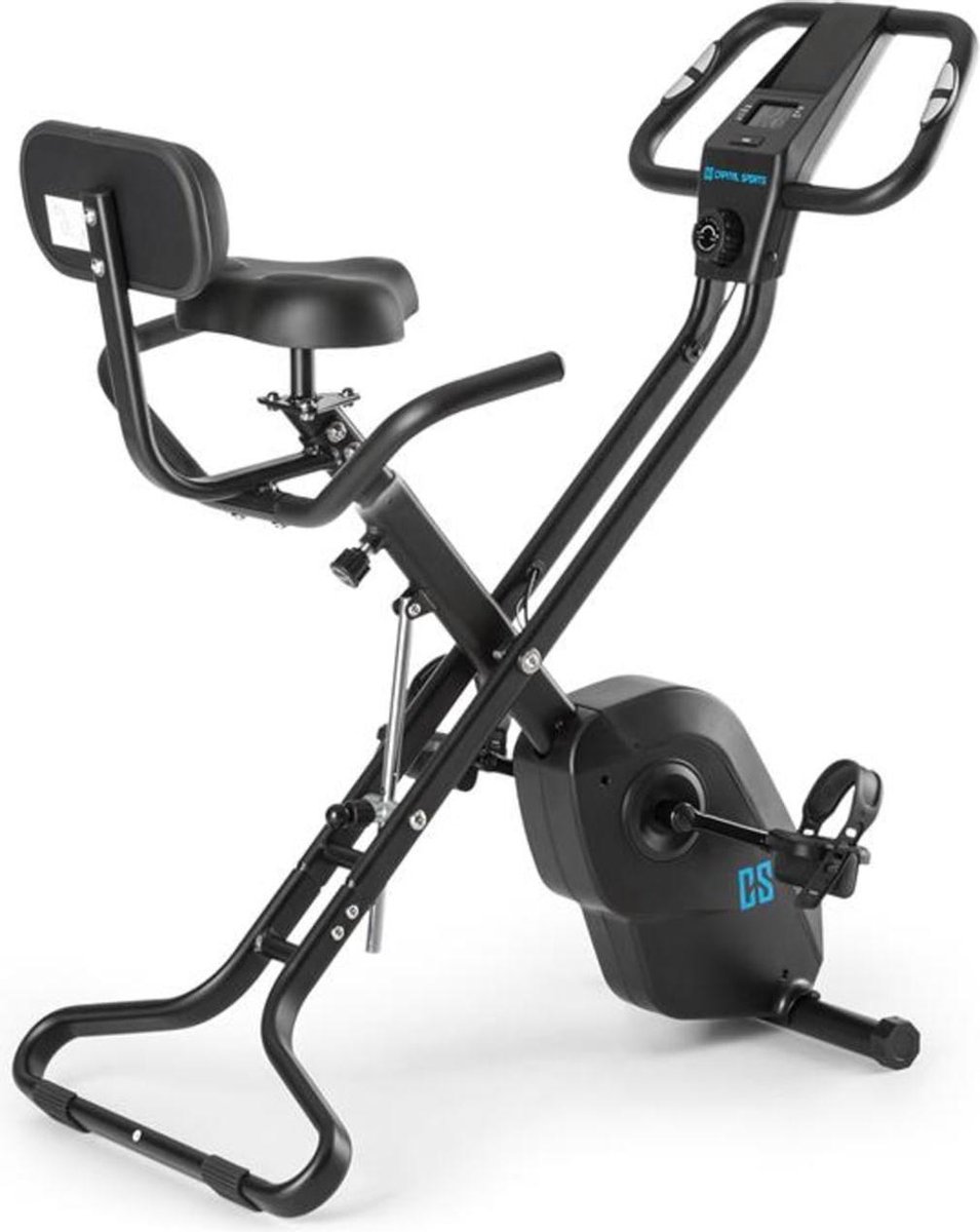 CAPITAL SPORTS Azura X1 - Hometrainer - X-bike - Fitness Fiets - Ergometer - Polssensor - Trainingscomputer - inklapbaar - 8 standen - max. 120 kg
