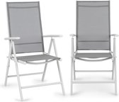 Bumfeldt Almeria klapstoel set van 2 56,5x107x68 cm ComfortMesh aluminium wit