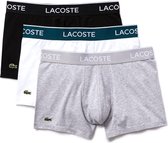 Lacoste Heren 3-pack Trunk - Zwart/Grijs/Wit/Blauw - Maat XXL