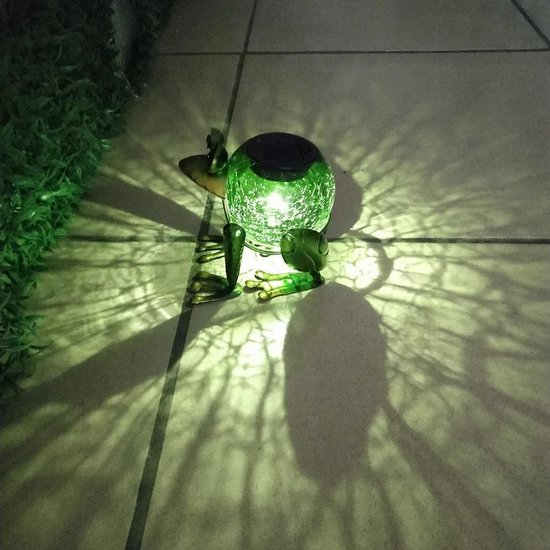 Enjoythesun Solar Groene Kikker - Tuinbeeld 16 cm(H) - Gaat automatisch aan in het donker - Water/Weerbestendig - Solar tuinverlichting op zonne-energie