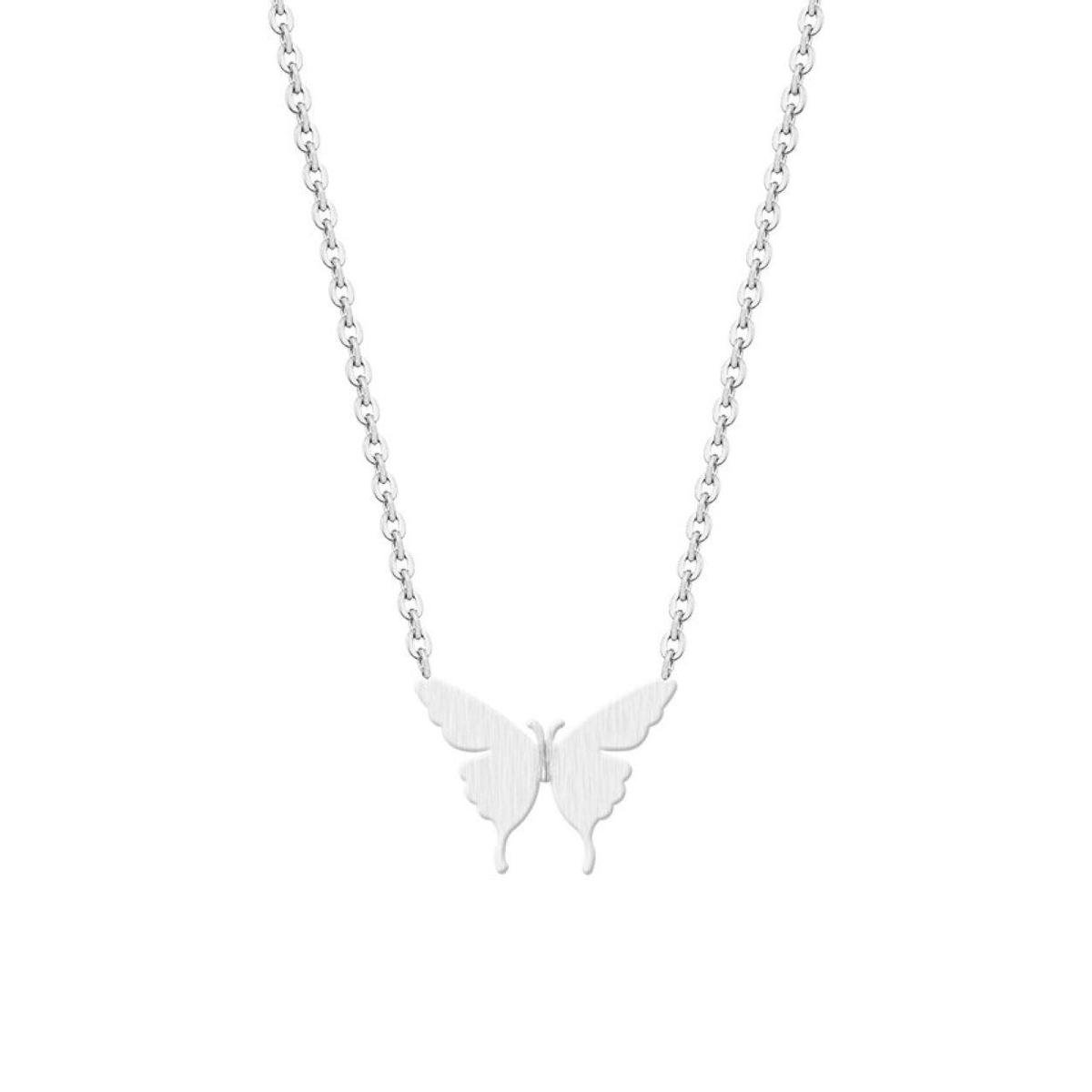 Ketting met hanger vlinder zilverkleur