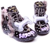 Irregular Choice Good Boy Dog 80's Sneakers Gympen Zwart Zilver