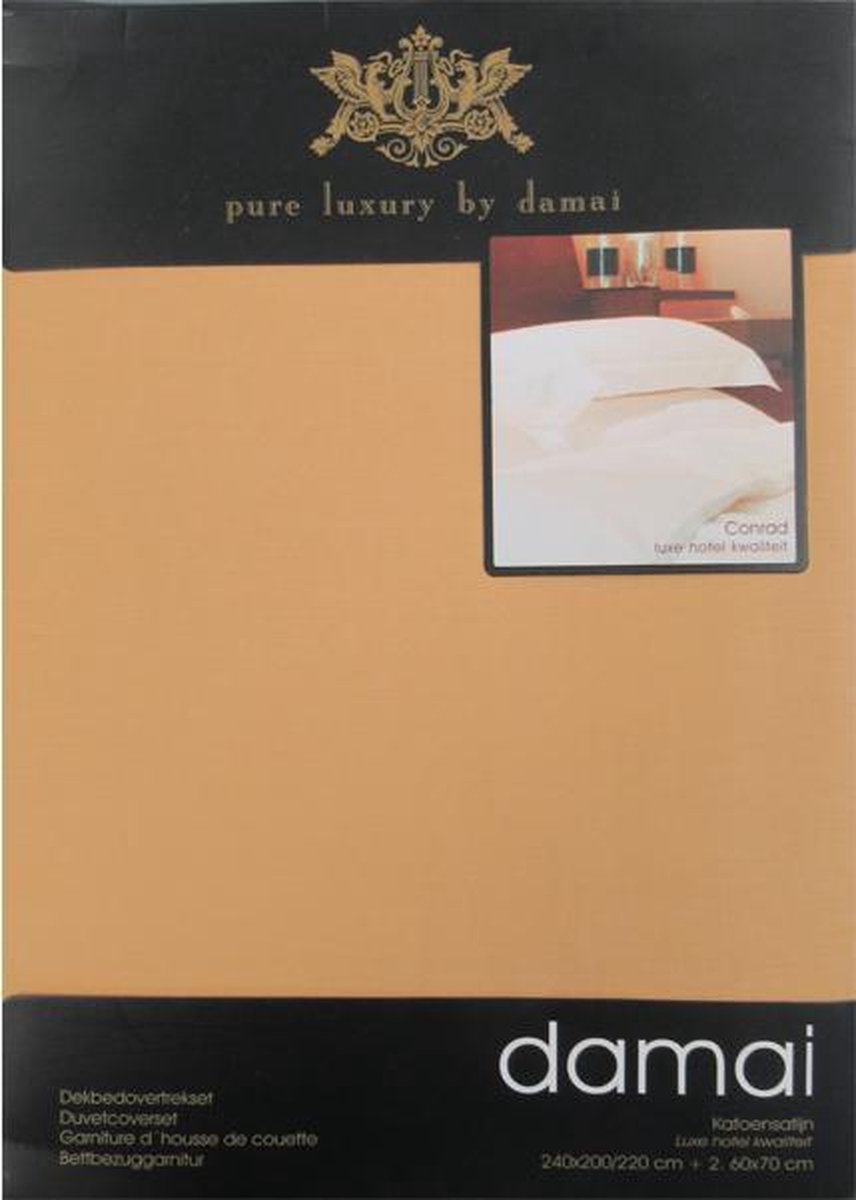Damai Conrad Dekbedovertrek Uni Satijn - Hotel Kwaliteit - Litsjumeaux - 240x200/220 cm - Honing