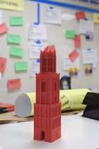 Decoratie Domtoren Utrecht - Beeldje 3D geprint - Rood - 18 cm