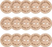 Glim® Originele Houten knopen 15 stuks - 10 mm - Handmade with love -  Knoop - voor naaien - hobby