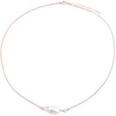 Ketting met Zoetwaterparel - Lengte Verstelbaar 43-48 cm - Roségoudkleurig