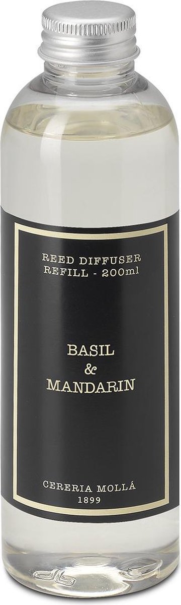 Cereria Mollà 1899 Refill Mikado Geurstokjes navulling 200ml Basil & Mandarin