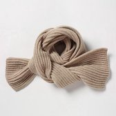 Warme kleine gebreide sjaal / shawl voor meisje & jongen - Kinderformaat | Khaki - Beige - Zand | Herfst / Winter | Kindersjaal - sjawl - kids - kinderen | Perfecte accessoire voor winterjas!
