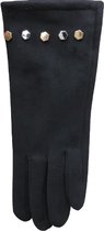 Handschoenen dames imitatie suede zwart - fashion