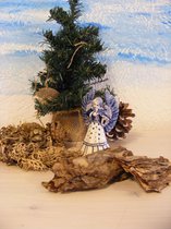 Kerst engel (nr. 1) Delfts blauw, 100 % handgeschilderd.