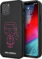 Roze hoesje van Karl Lagerfeld - Backcover - iPhone 12 - 12 Pro - Embossed