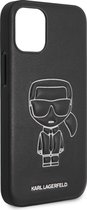 Zwart hoesje van Karl Lagerfeld - Backcover - iPhone 12 Mini - Embossed