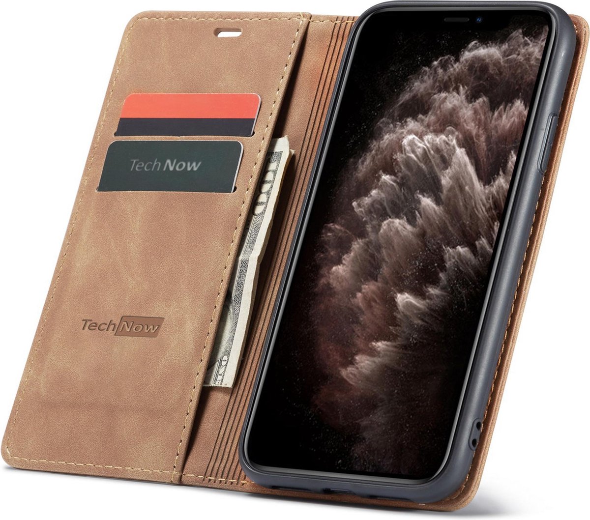 Hoesje geschikt voor iPhone 11 - Book Case Leer Slimline Bruin