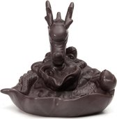 Hot-Dragon Keramische Terugstroomkegel Wierookbrander  "Dragon Lotus Vijver"