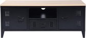 Evella Living - Tv kast meubel - Kast met deuren - Zwart - Industrieel - Metaal - 120x40x48