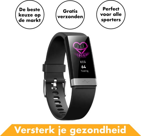 Absoluut Ontslag nemen Vochtig Smartwatch & Stappenteller V19 Zwart Van In Round Voor Dames / Heren /  Kinderen –... | bol.com