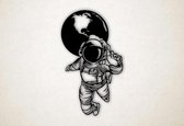 Wanddecoratie - Astronaut - S - 60x35cm - Zwart - muurdecoratie - Line Art