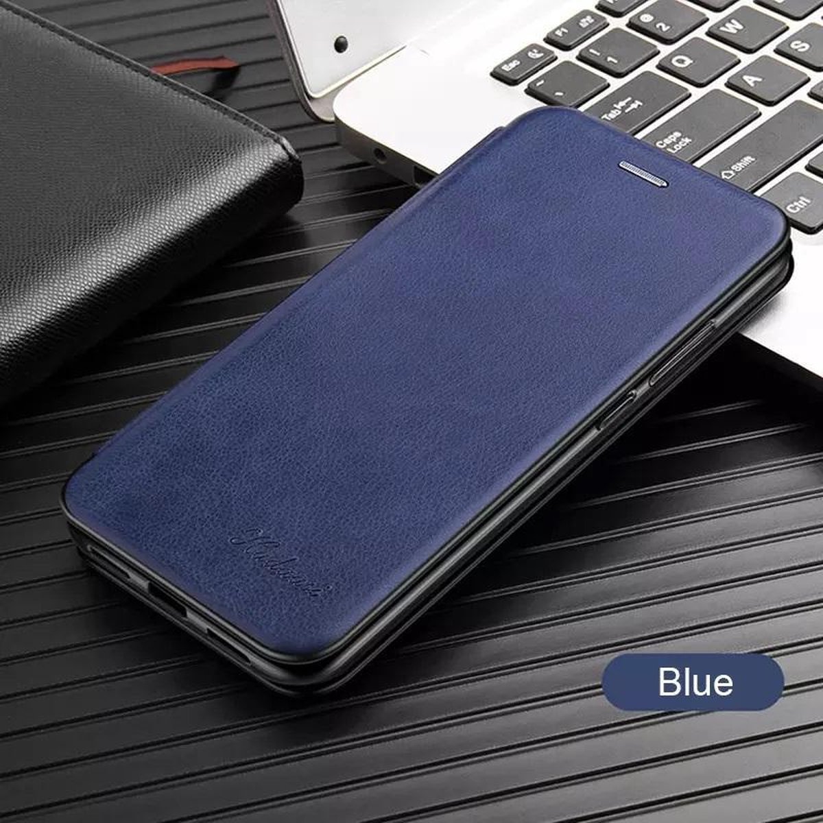 Flip Case met Kaarthouder en Magneetsluiting voor Huawei P30 Lite - Donkerblauw