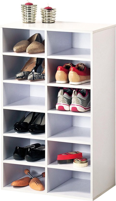 Witte schoenenkast/schoenenrek 29 x 51 x 87 cm - Schoenen  opbergers/opbergen -... | bol.com