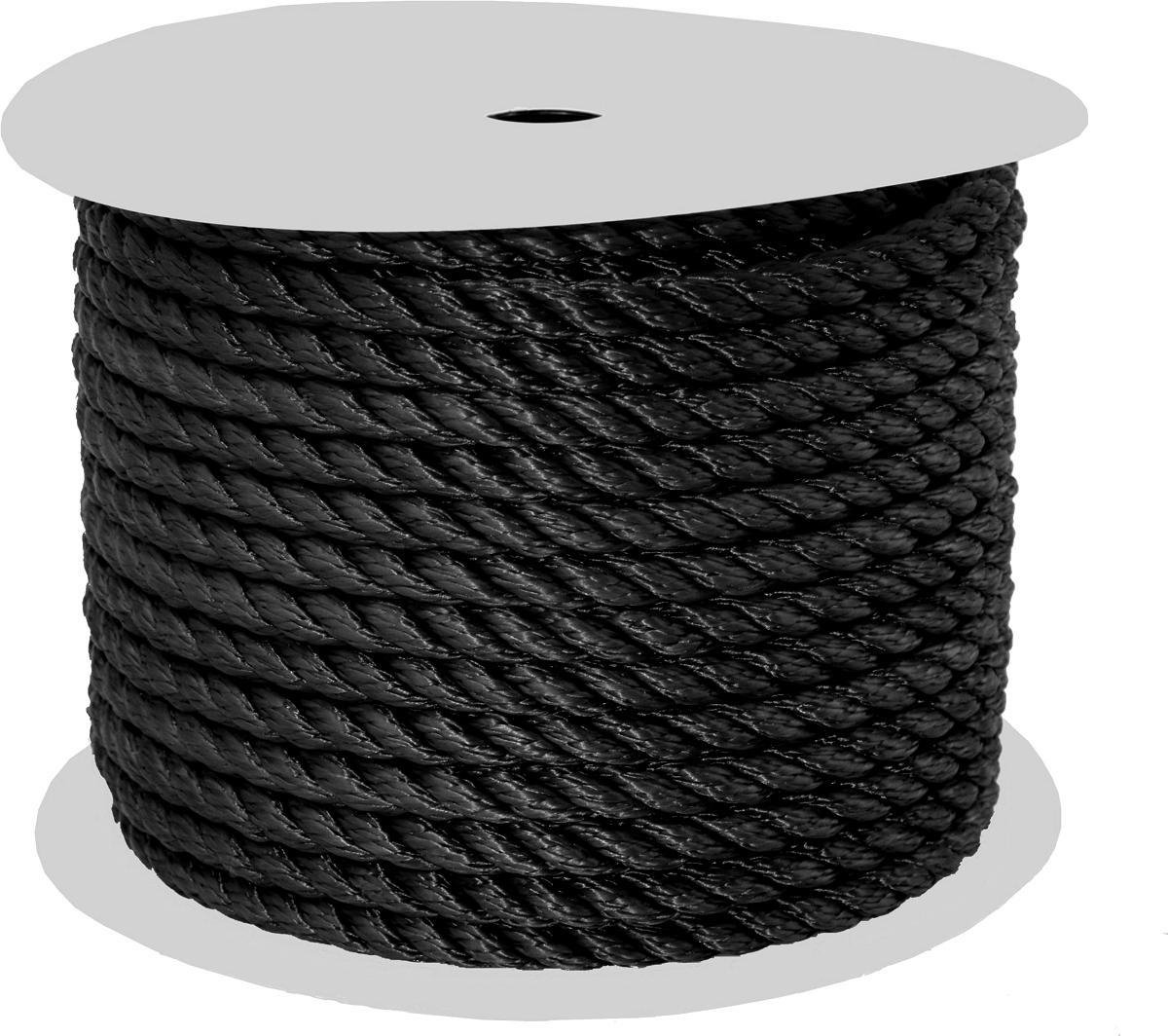 FES Marine Landvast Touw - Polypropyleen per Rol - 91 meter - Zwart - Ø12mm