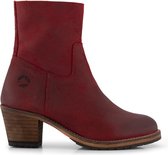 Travelin' Bordeaux Suede - Leren enkellaarsjes met hak - Rood leer - Maat 37