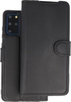 Handmade 2 in 1 Echt Leer Booktype Hoesje voor Samsung Galaxy S20 Plus Zwart