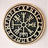 Vegvisir Viking kompas, Wanddecoratie, Muurdecoratie, valentijnscadeau, Valentijn, Wandpaneel Paneel Cadeau Decoratie Moederdag Vaderdag, IJslandse runenbalk, Noors symbool, Odin,