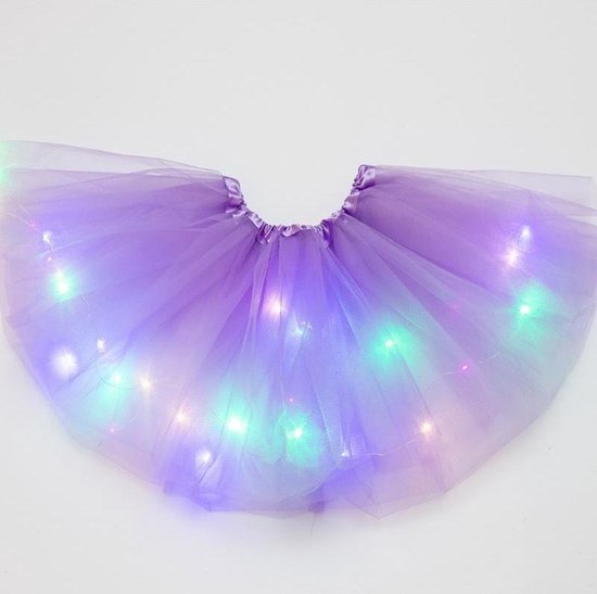 LED Rokje - Tutu - Lila - Mini - Met Gekleurde RGB Verlichting