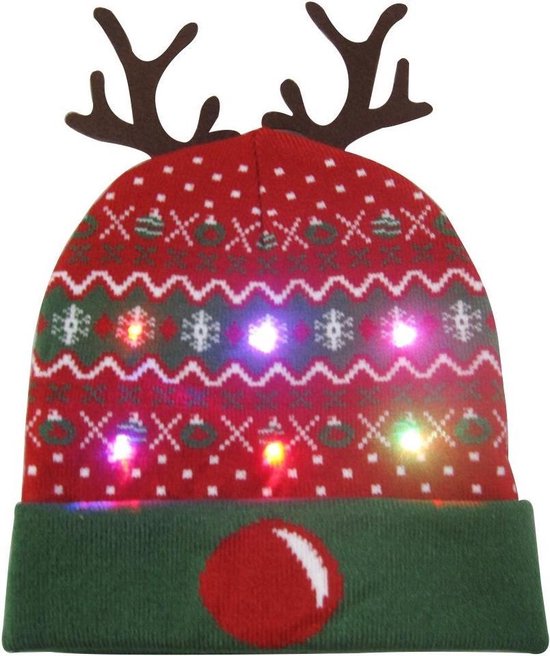 Kerstmuts Met Lichtjes - LED - 04