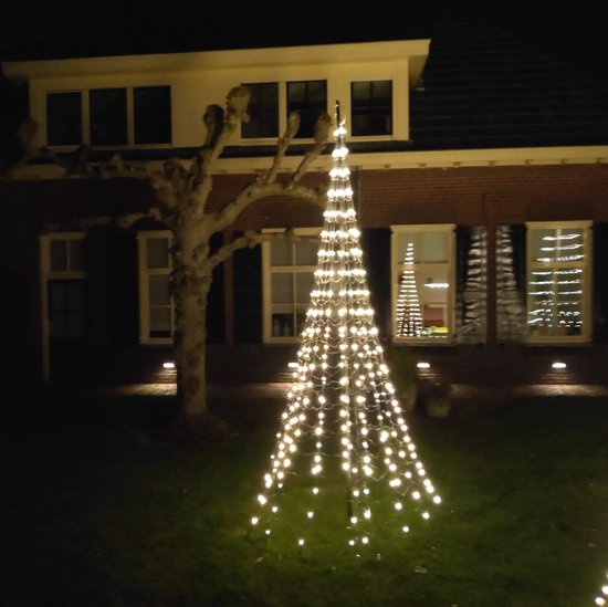 zingen zege vlinder BUITENVERLICHTING KERST -3M - Vlaggenmast Kerstboom - 320 LED lampjes -  warm wit incl.... | bol.com