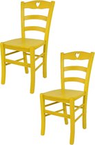 Tommychairs Cuore - Eetkamerstoelen - Set van 2 - Geel - Hout