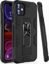 Apple iPhone 11 Hoesje Zwart - Magnetic Kickstand Armor Case