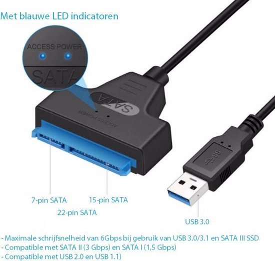Adaptateur de câble SATA III vers USB 3.0 / Compatible disque dur 2,5  pouces et HDD... | bol