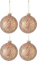 J-Line Doos Van 4 Kerstballen Confetti Glas Mix Large