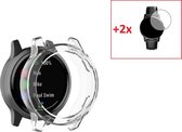 Heavy Duty 360 Graden Bescherming Set Geschikt Geschikt Voor Garmin Vivoactive 4S - Transparante Screen Protector Met Slim Cover Case Bumper Hoesje - Display Screenprotector Besche