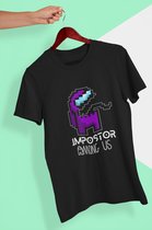IMPOSTOR AMONG US - Unisex T-Shirt Sus Merchandise Game shirt - Maat L