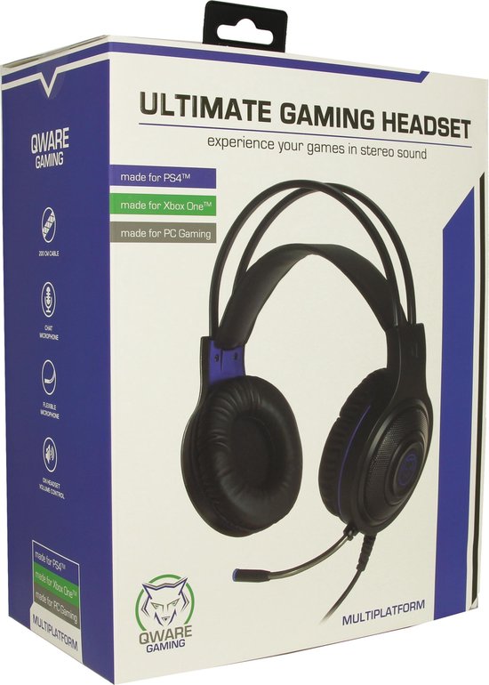 Qware - Ultimate - Gaming - Hoofdtelefoon - Headset - Koptelefoon - Playstation 4 - Playstation 5 - Xbox One - PC - Multi platform -Stereo Sound