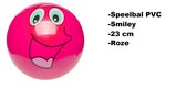 Smiley voetbal pvc roze 23 cm - voetbal kids sport emoticon sinterklaas schoencadeautjes sinterklaas