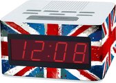 Digitale Alarm Clock Uk Design Sticker inbegrepen wekker