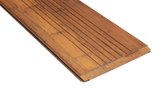 Set van 10 bamboe terrasplanken, kleur caramel, 1 zijde glad en 1 zijde standaard gegroefd, met zijgroef, maat 18x220cm