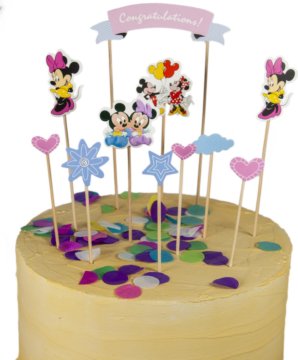 Mickey en Minnie Mouse | cake flags | taart vlag | taartversiering | taart  topper |... | bol.com