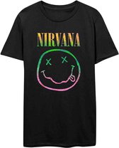 Nirvana Heren Tshirt -XL- Sorbet Ray Happy Face Zwart